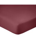 Drap Housse en coton bonnet 35 cm uni cerise