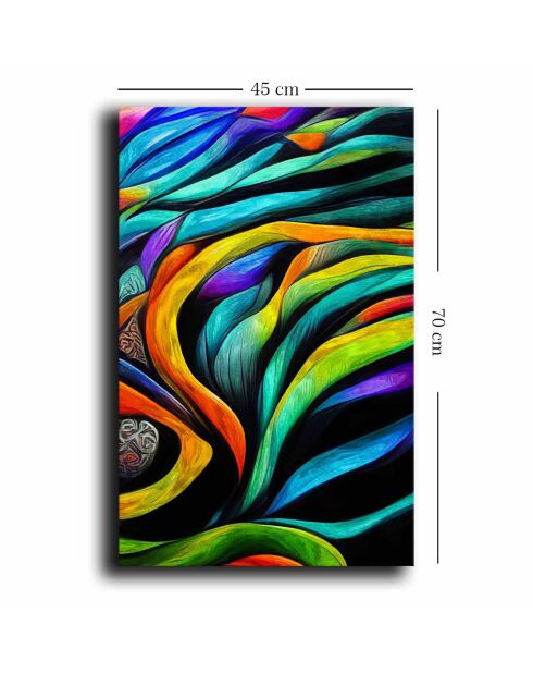 Peinture sur toile décorative multicolore - 45x70 cm