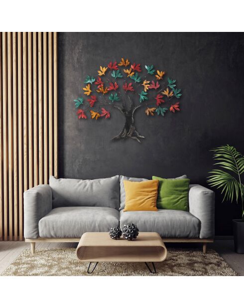 Accessoire mural décoratif en métal multicolore - 115x94x4 cm