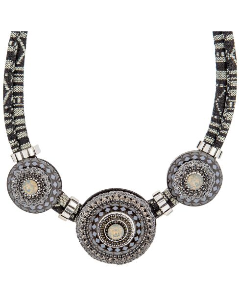 Collier Trissuncio argenté/noir