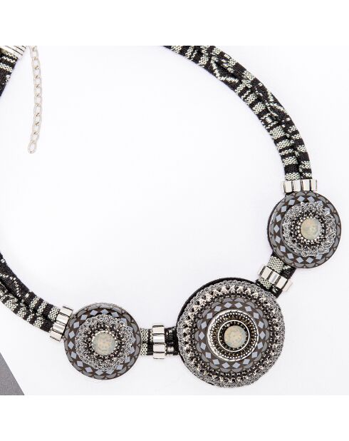 Collier Trissuncio argenté/noir
