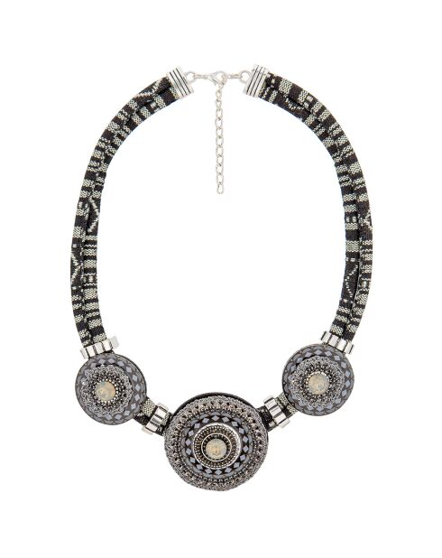 Collier Trissuncio argenté/noir