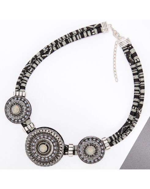 Collier Trissuncio argenté/noir