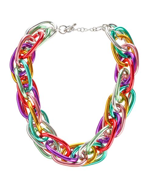 Collier Rock argenté/multicolore