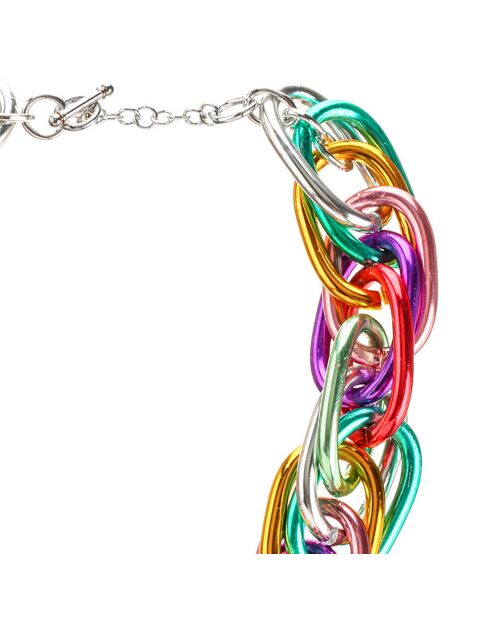 Collier Rock argenté/multicolore