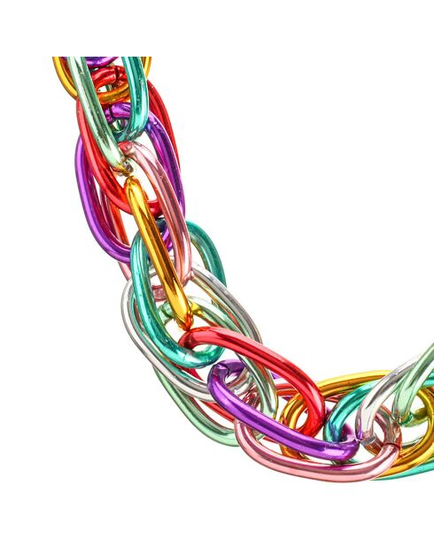 Collier Rock argenté/multicolore