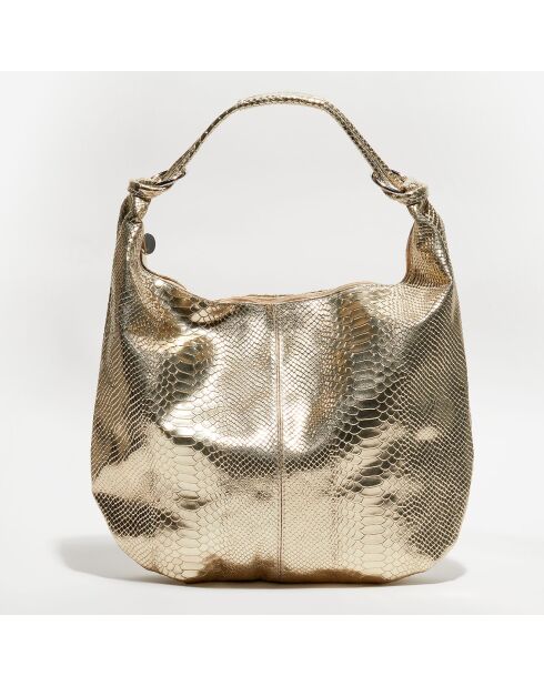 Sac porté épaule en Cuir Adèle doré - 44x34x5 cm