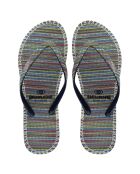 Marine/grijze hippe teenslippers