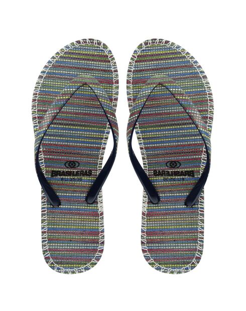 Marine/grijze hippe teenslippers