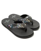 Tongs Azteca noir/motif aztèque