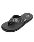 Tongs Azteca noir/motif aztèque