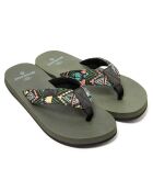 Tongs Azteca kaki/motif aztèque