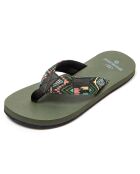 Tongs Azteca kaki/motif aztèque