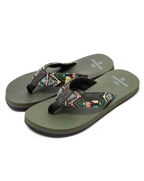 Tongs Azteca kaki/motif aztèque