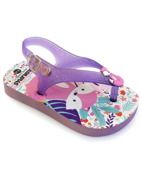20 sandalen met paarse print voor babyvossen