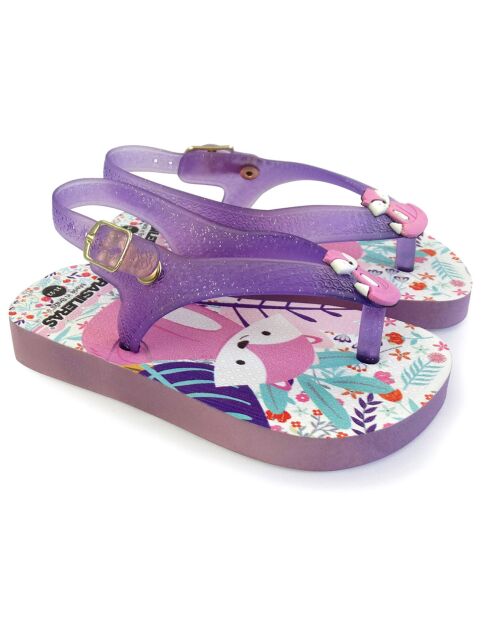 20 sandalen met paarse print voor babyvossen