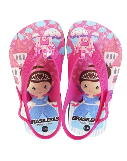 20 Baby Miss Little fuchsia/blauwe sandalen met print