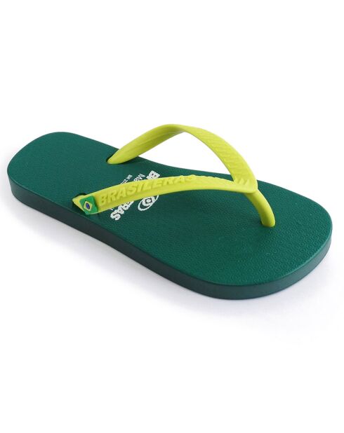 Clasica Combi Brasil groen/gele teenslippers