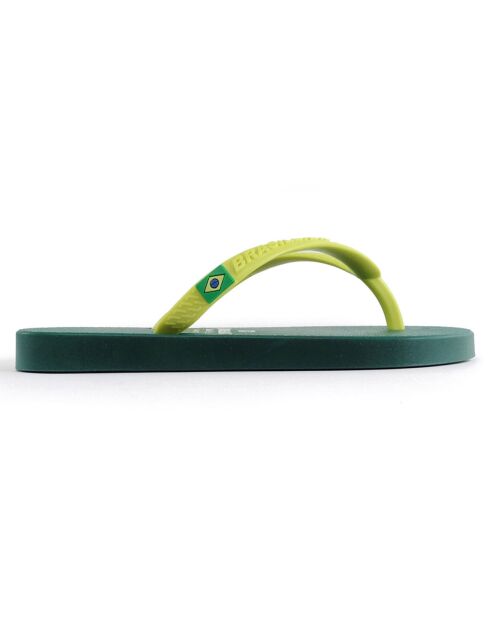 Clasica Combi Brasil groen/gele teenslippers