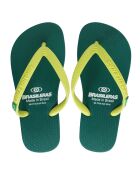 Clasica Combi Brasil groen/gele teenslippers