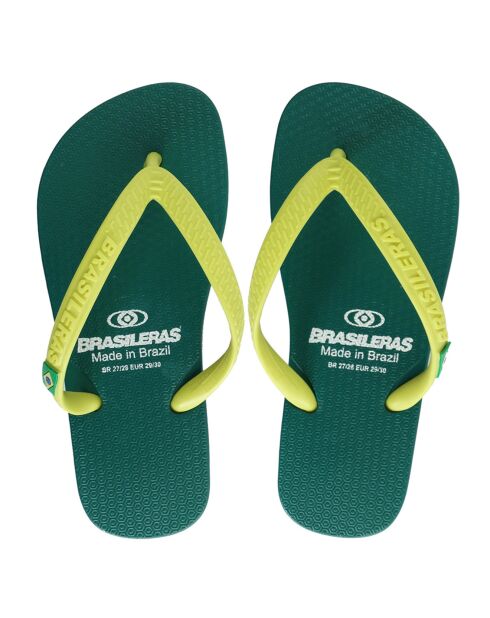 Clasica Combi Brasil groen/gele teenslippers