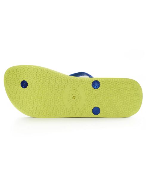 Classic Combi Pearl W geel-blauwe teenslippers