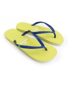 Classic Combi Pearl W geel-blauwe teenslippers