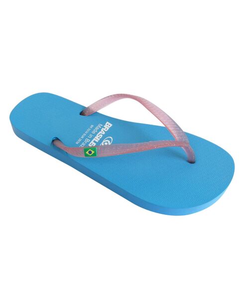 Klassieke Combi Pearl W blauw/roze teenslippers