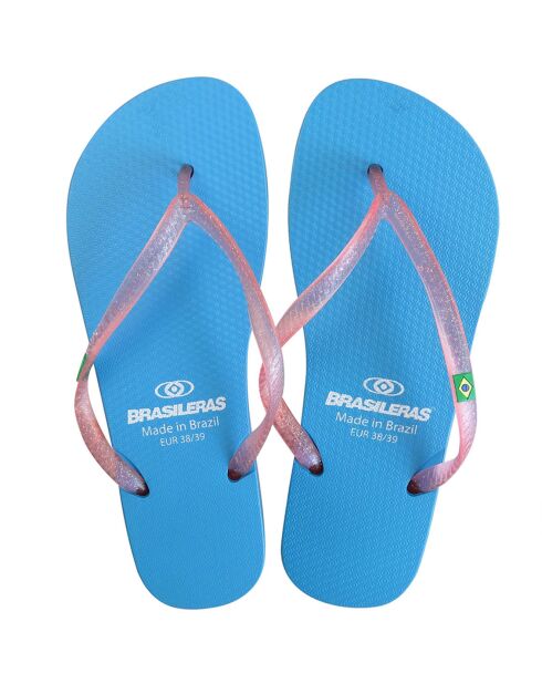 Klassieke Combi Pearl W blauw/roze teenslippers