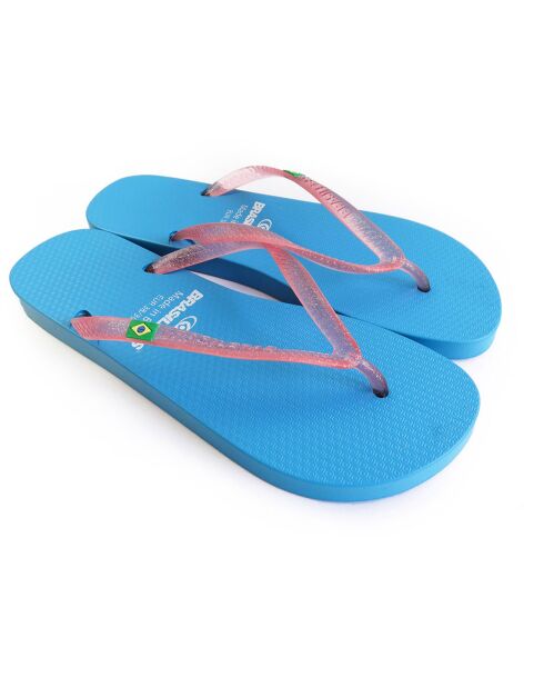 Klassieke Combi Pearl W blauw/roze teenslippers