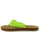 Bruin/groene gehaakte teenslippers