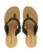 Kaki gehaakte teenslippers