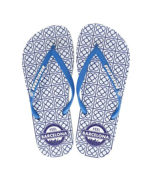 Feel BCN Park blauw/witte teenslippers