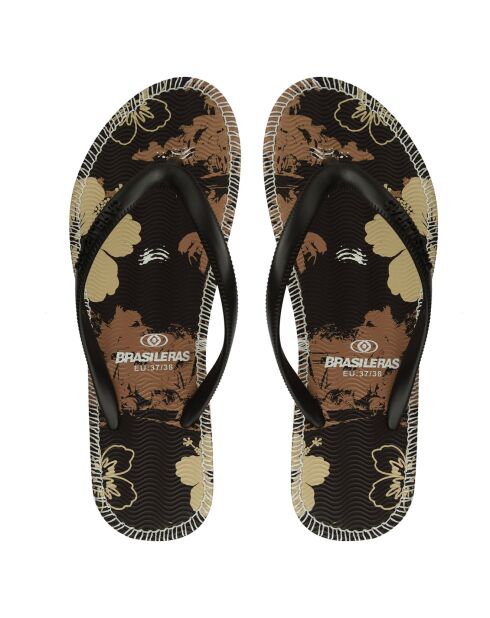 Bruin/beige Flor teenslippers