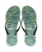 Chanclas jaspeadas azules y verdes