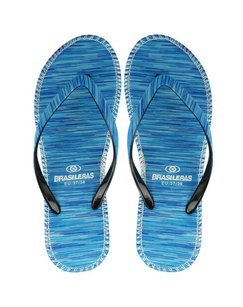 Blauwe gemarmerde heupteenslippers