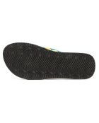 Beige/blauw/gele Hibiscus Nudo teenslippers