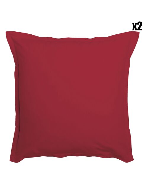 2 effen kersenkussenslopen van 100% katoen