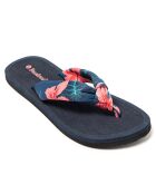 Chanclas Hibiscus Nudo azul marino/rosa