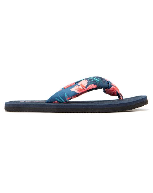Chanclas Hibiscus Nudo azul marino/rosa