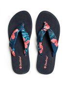Chanclas Hibiscus Nudo azul marino/rosa