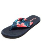 Chanclas Hibiscus Nudo azul marino/rosa