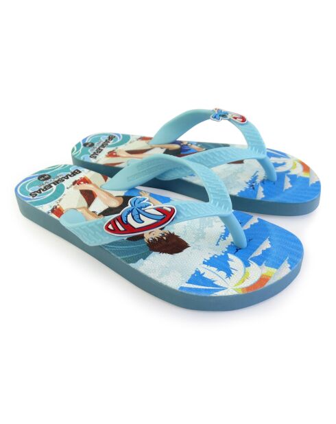 Bedrukte 20 Surfers New lichtblauw/rode teenslippers