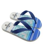Bedruckte Flip-Flops in Blau/Weiß von Summer New