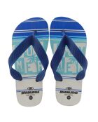 Bedruckte Flip-Flops in Blau/Weiß von Summer New