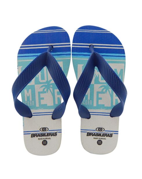 Bedrukte 21 Summer New blauw/witte teenslippers
