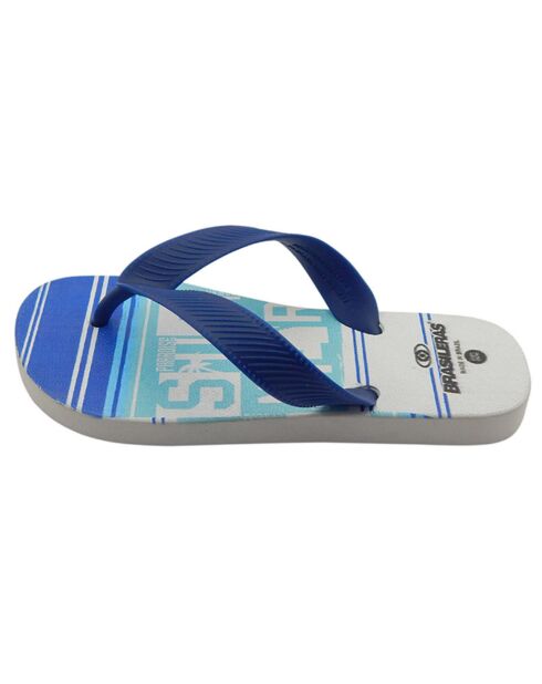 Bedrukte 21 Summer New blauw/witte teenslippers