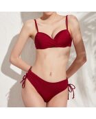 Maillot de bain 2 Pièces Push-Up Devika rouge bordeaux