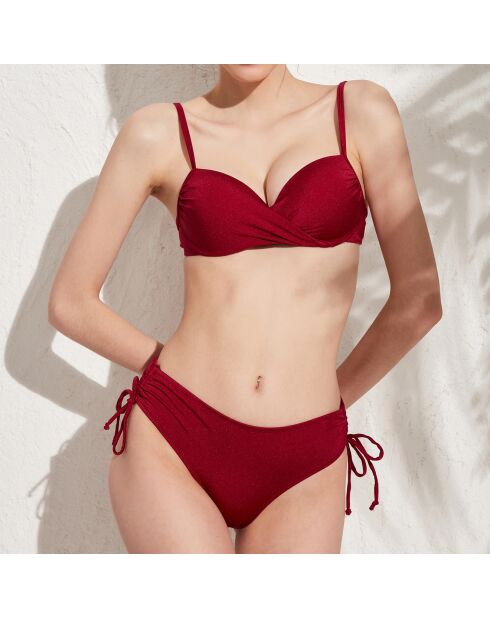 Maillot de bain 2 Pièces Push-Up Devika rouge bordeaux