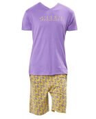 Pyjama imprimé violet/jaune